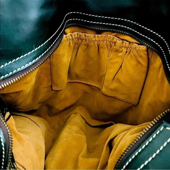 Patricia Nash Napoli Hunter Green Leather Purse - Picture 9 of 12